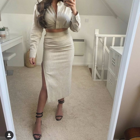 ZARA Linen Crop Top - Picture 6 of 8